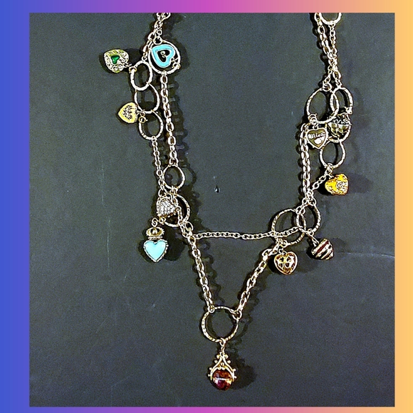 Vintage Heart Charm Necklace - Double Layered - Picture 8 of 17